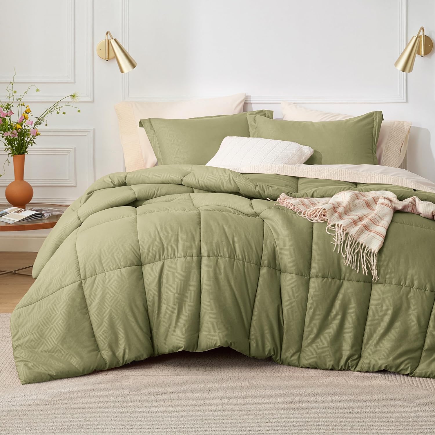 Bedsure Olive Green Queen Comforter Set Olive Green