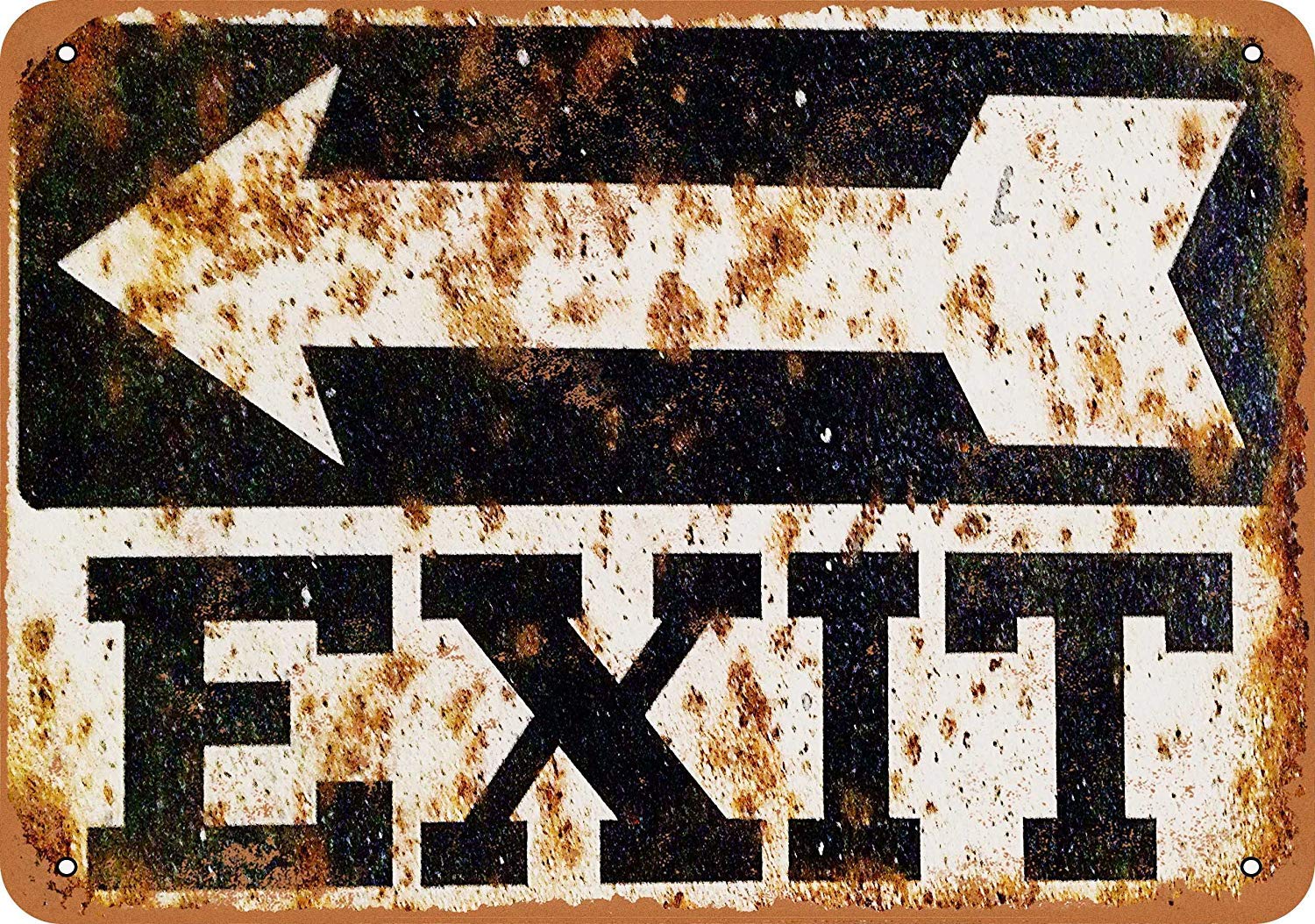 Exit Sign Vintage Look Novelty Metal Sign for Home 8 x 12 Tin Sign Man Women Cave Decor