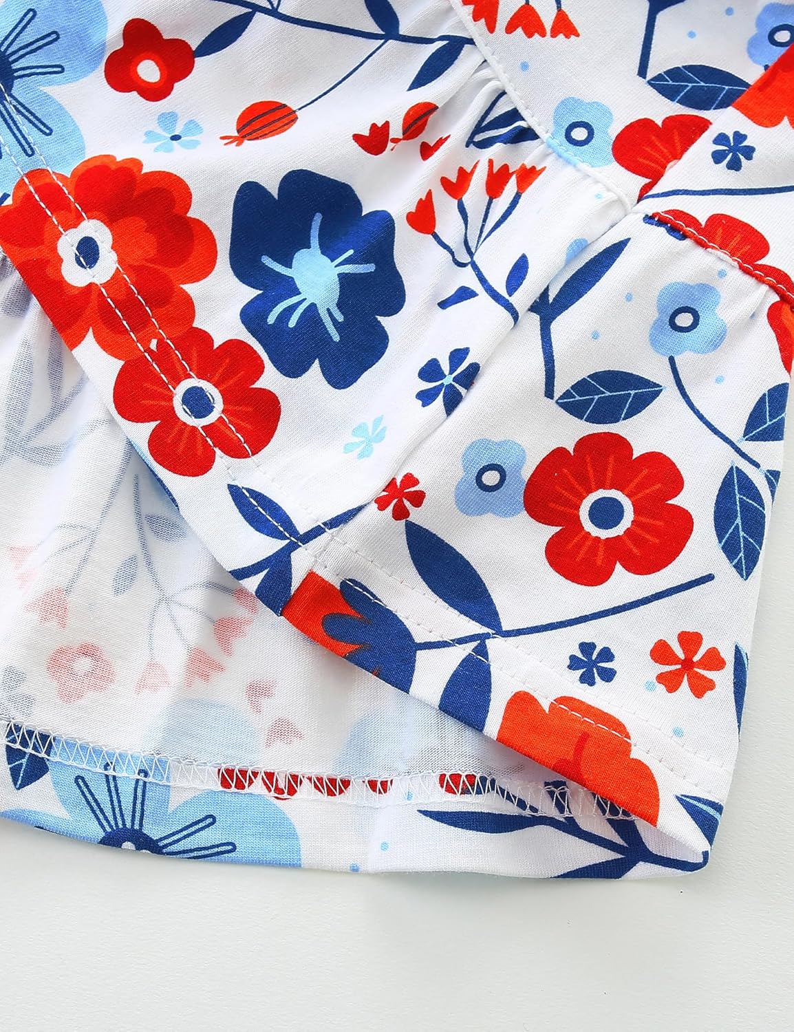 Bumeex Girl's Dresses Cotton Ruffle Sleeve Tiered Swing A-Line Cute Midi Casual Sundress - Image 5