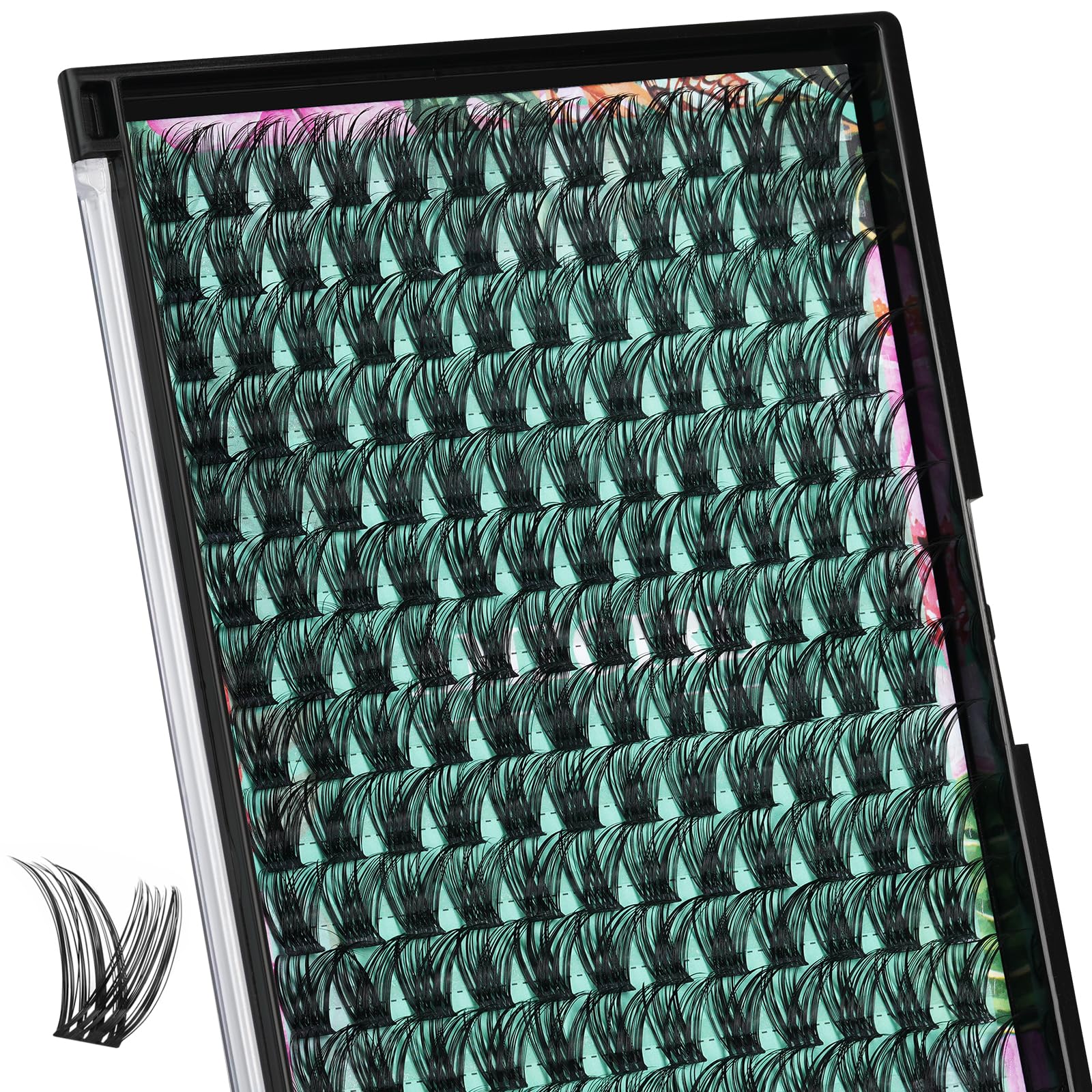 Lash Clusters Wet Look 168Pcs Eyelash Cluster Ultra-Thin Lash Band Eyelashes Extensions Spiky Anime Wide Span Lashes Hollyhock