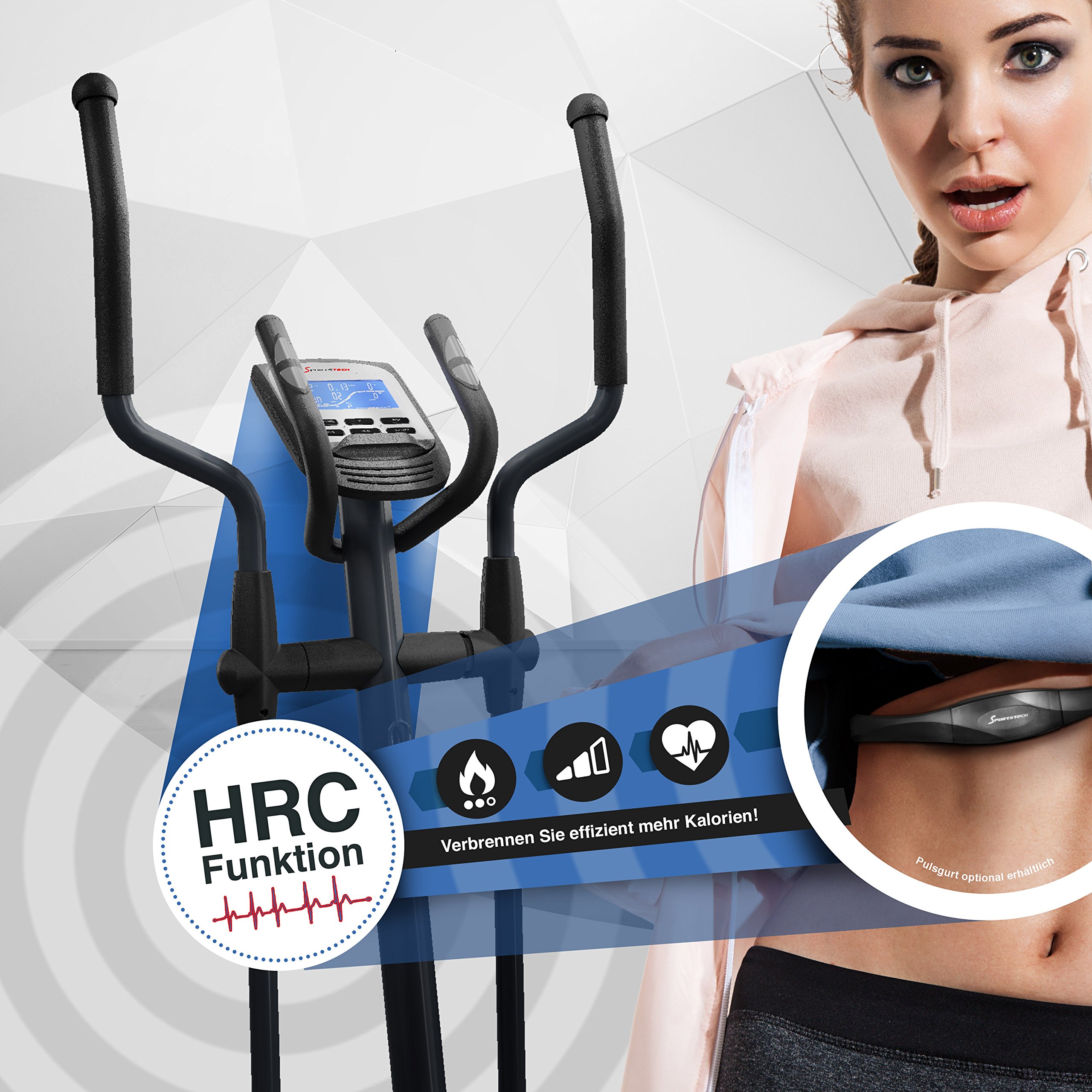 Sportstech Cyclette ellittica CX670 Quick-Fold-System, Massa volanica 21 kg, Smartphone App, Bluetooth e cardiofrequenzimetro Compatibile, 12 programmi di Allenamento, HRC e Porta Tablet (CX650)
