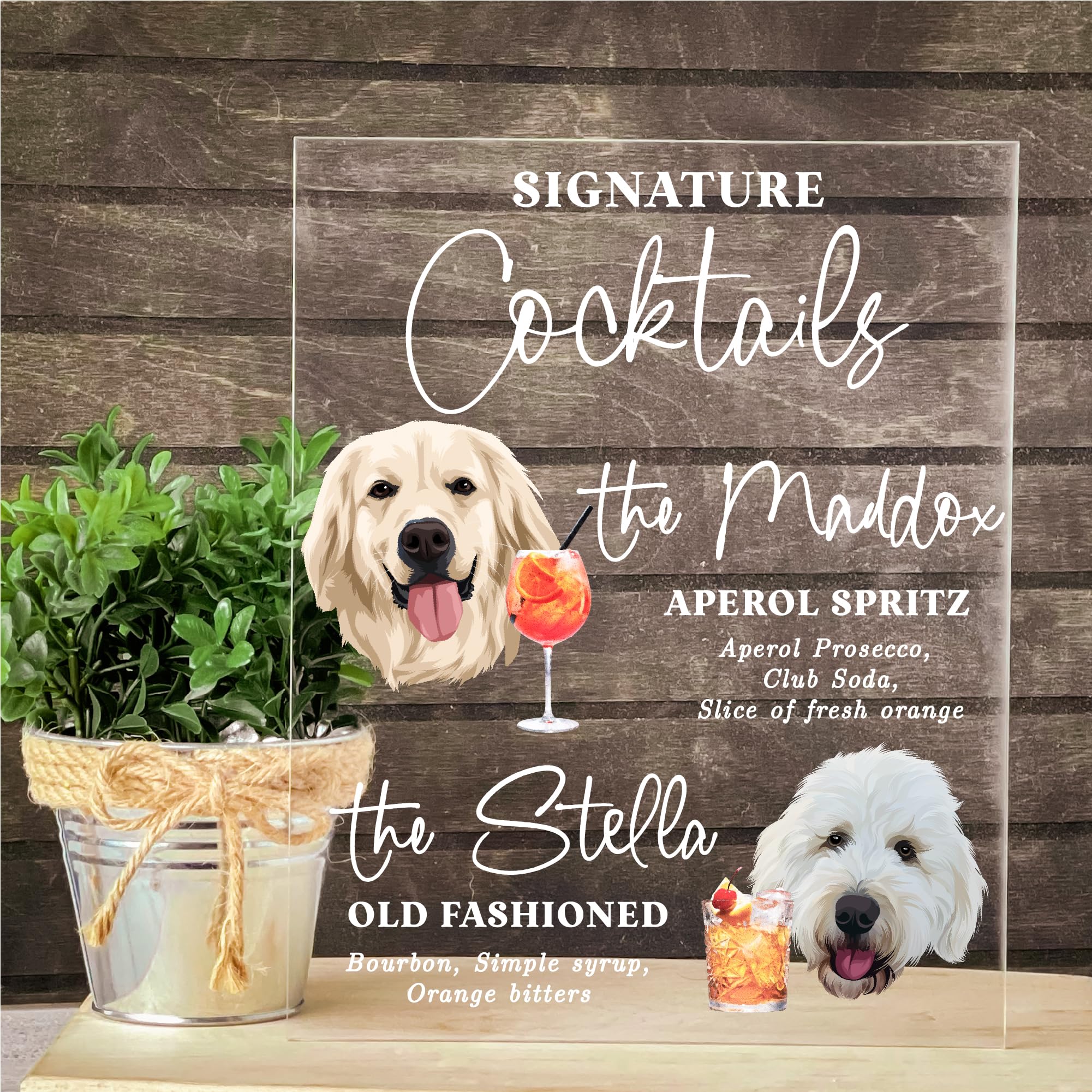 Amazon.com: Custom Dog Signature Drinks Sign - Wedding Custom Dog