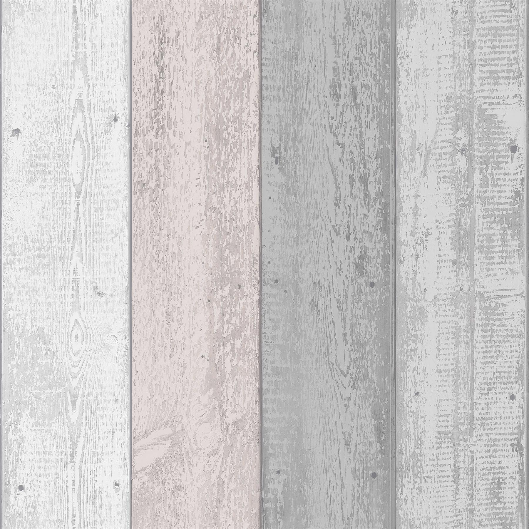 Arthouse Pink & Grey Painted Wood Effect Wallpaper - Wide Wood Planks - Distinctive & Modern has a Natural Beauty of its own - Palette of Greys & Pinks Softens & Introduces a Light & Airy Feel 902809