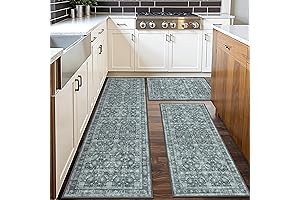 Washable Boho Kitchen Runner Rug Set for Hallways