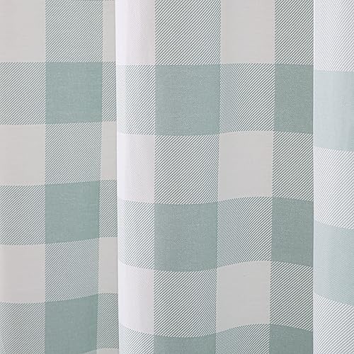 Miniatura 4 de Eddie Bauer - Cortina de ducha, decoración de baño de algodón ligero, ojal superior (cabina a cuadros verdes, 72 x 72 pulgadas)