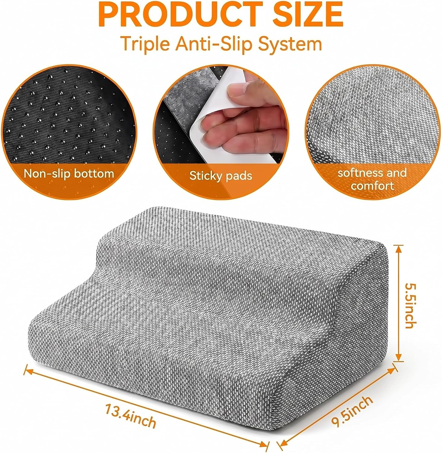 Silipull 6 Pcs 40d Density Foam Dog Ramp for Stairs, Portable 2-Step Modular Pet Ramp for Elderly Injured Pets, Non-Slip Lightweight Dog Stairs for Small Dogs Cats Grey Pet Ramps to Get on Couches