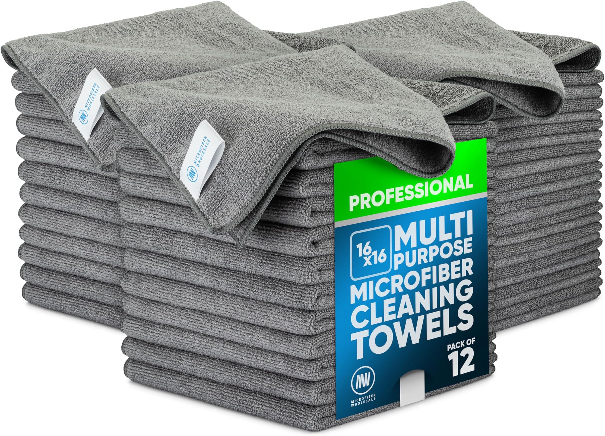 - MW Pro Microfiber Cleaning Cloth | Gray | 36 Pack | 16โ x 16โ | All Purpose Microfiber Towels - Clean, Dust, Polish, Scrub, Absorbent