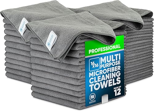 Miniatura 25 de Toalla Buff Pro de Microfibra de Superficie Múltiple - Paquete de 12 unidades - Paños de limpieza premium - Limpia, quita el polvo, pule, absorbe