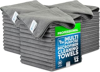 MW Pro Microfiber Cleaning Cloth | Gray | 36 Pack | 16” x 16” | All Purpose Microfiber Towels - Clean, Dust, Polish, Scrub, Absorbent