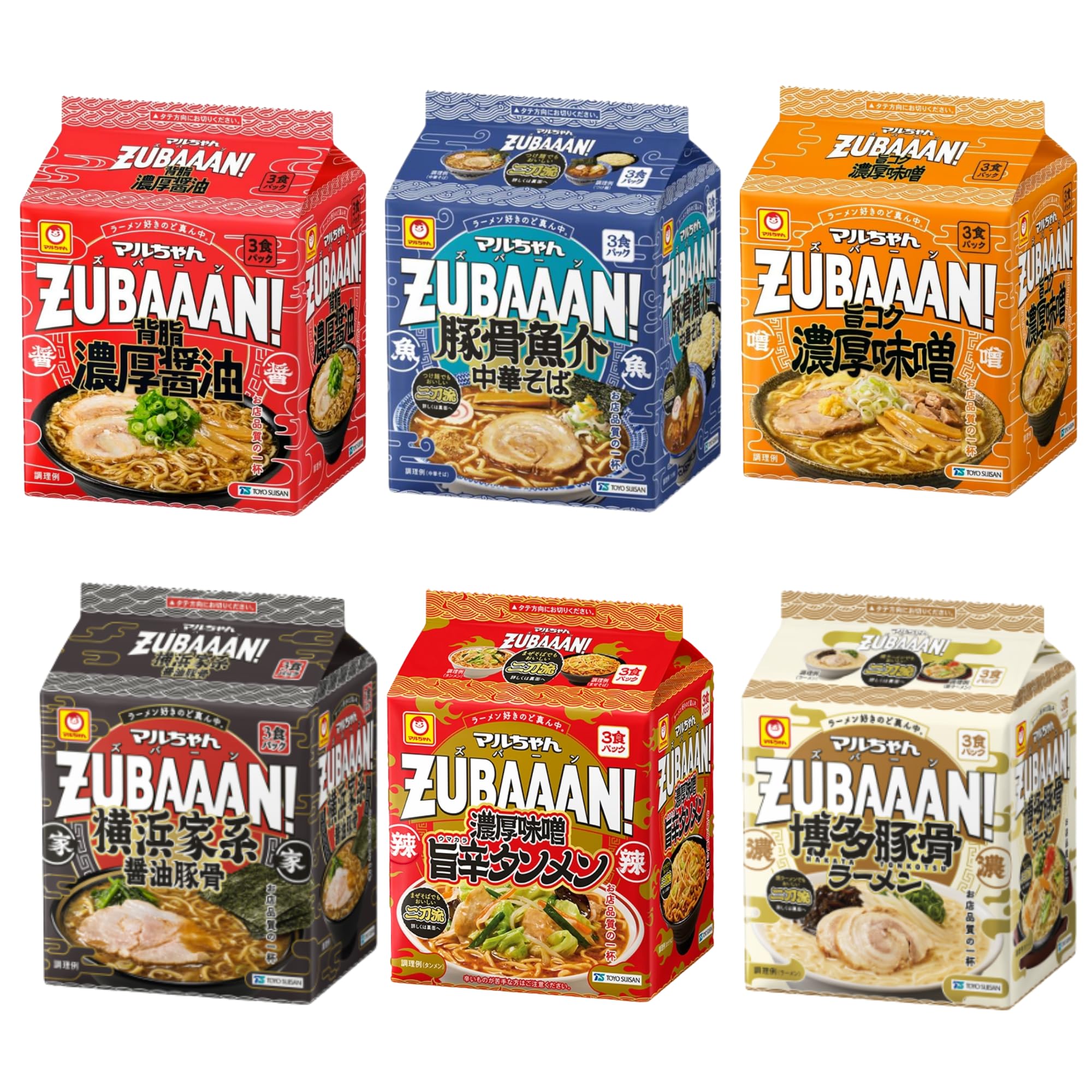 Amazon.co.jp: 6種類セットズバーン3食パック (計18食) 背脂濃厚醤油