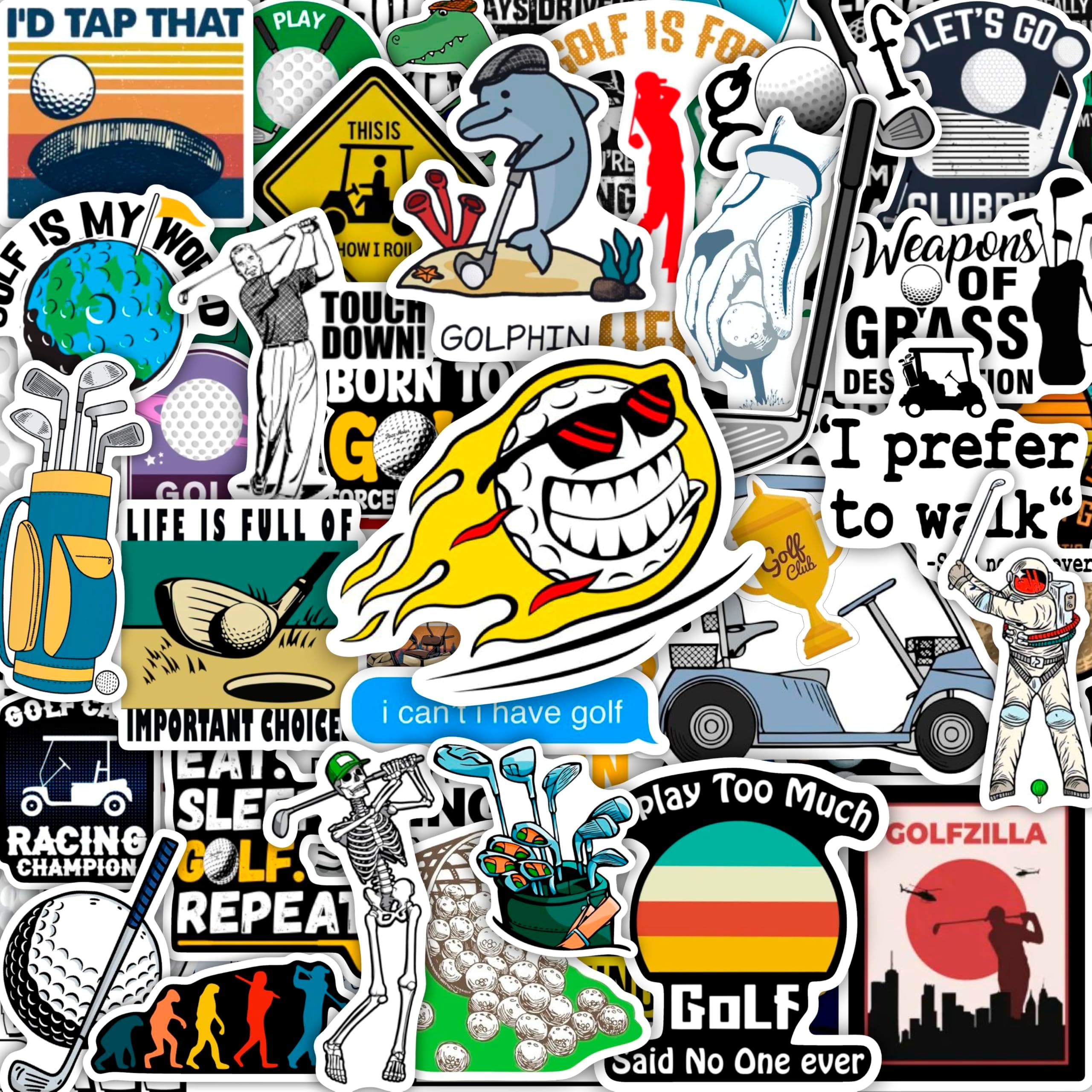 100Pcs Funny Golf Stickers, Golf Stickers for Scrapbooking, Golfing Decals, Golfing Decorations for Party, Gifts for Women & Men