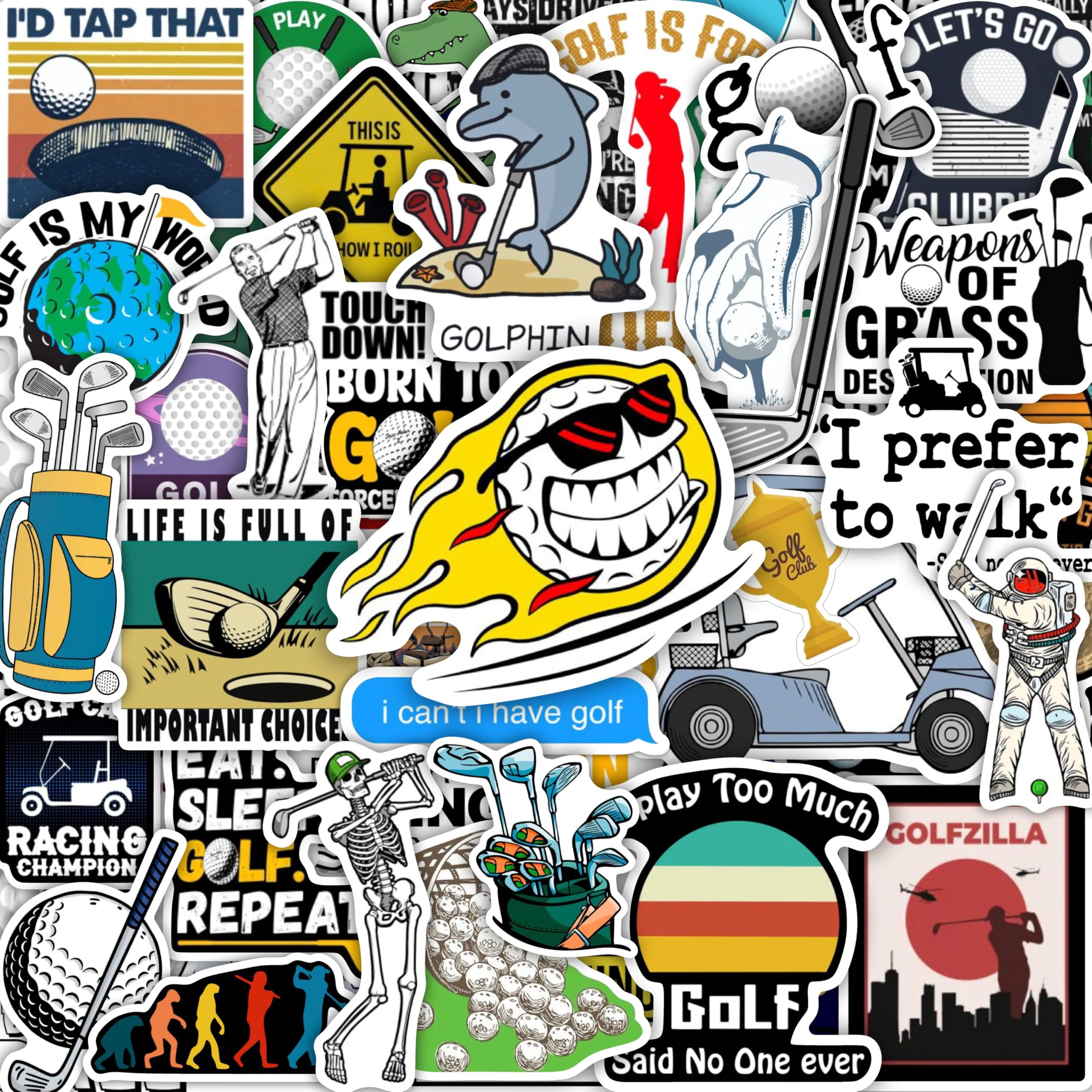 100Pcs Funny Golf Stickers, Golf Stickers for Scrapbooking, Golfing Decals, Golfing Decorations for Party, Gifts for Women & Men