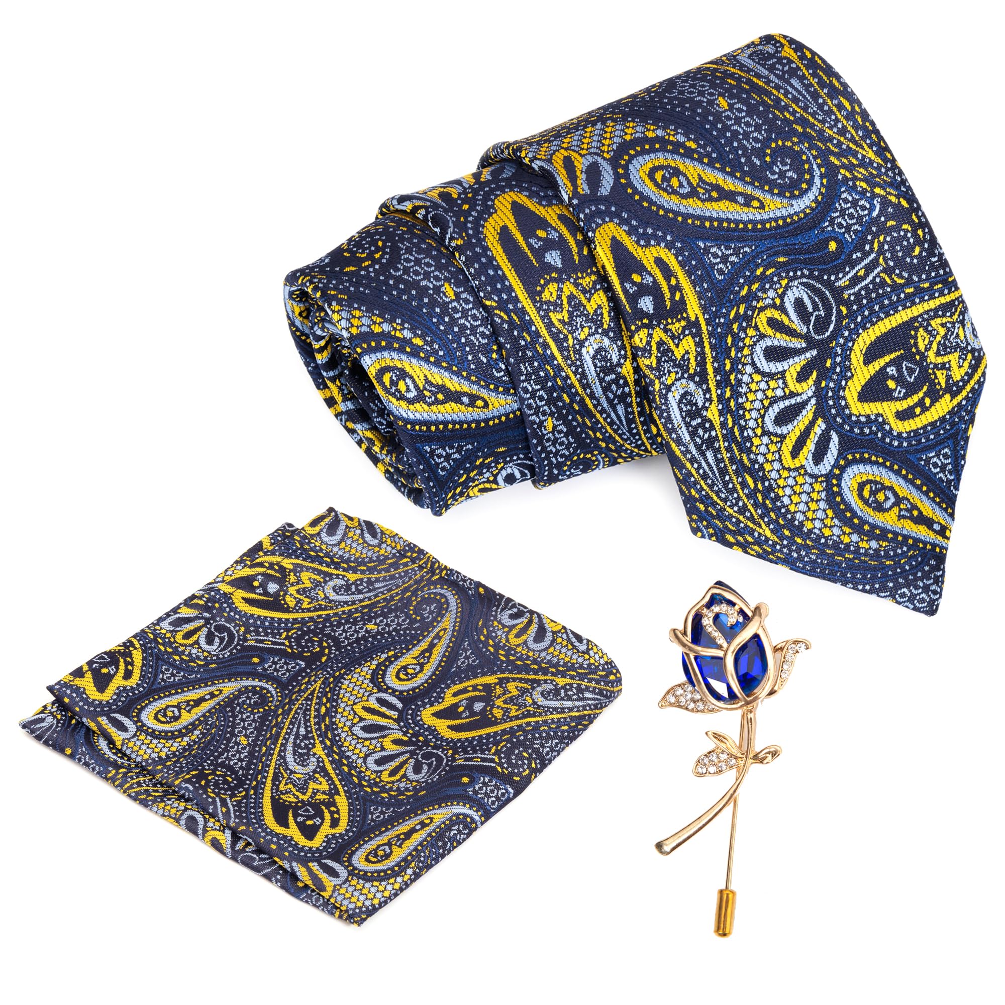 to the nines Sky Blue Polyester Men's Tie, Pocket Square & Lapel Pin-picture-23