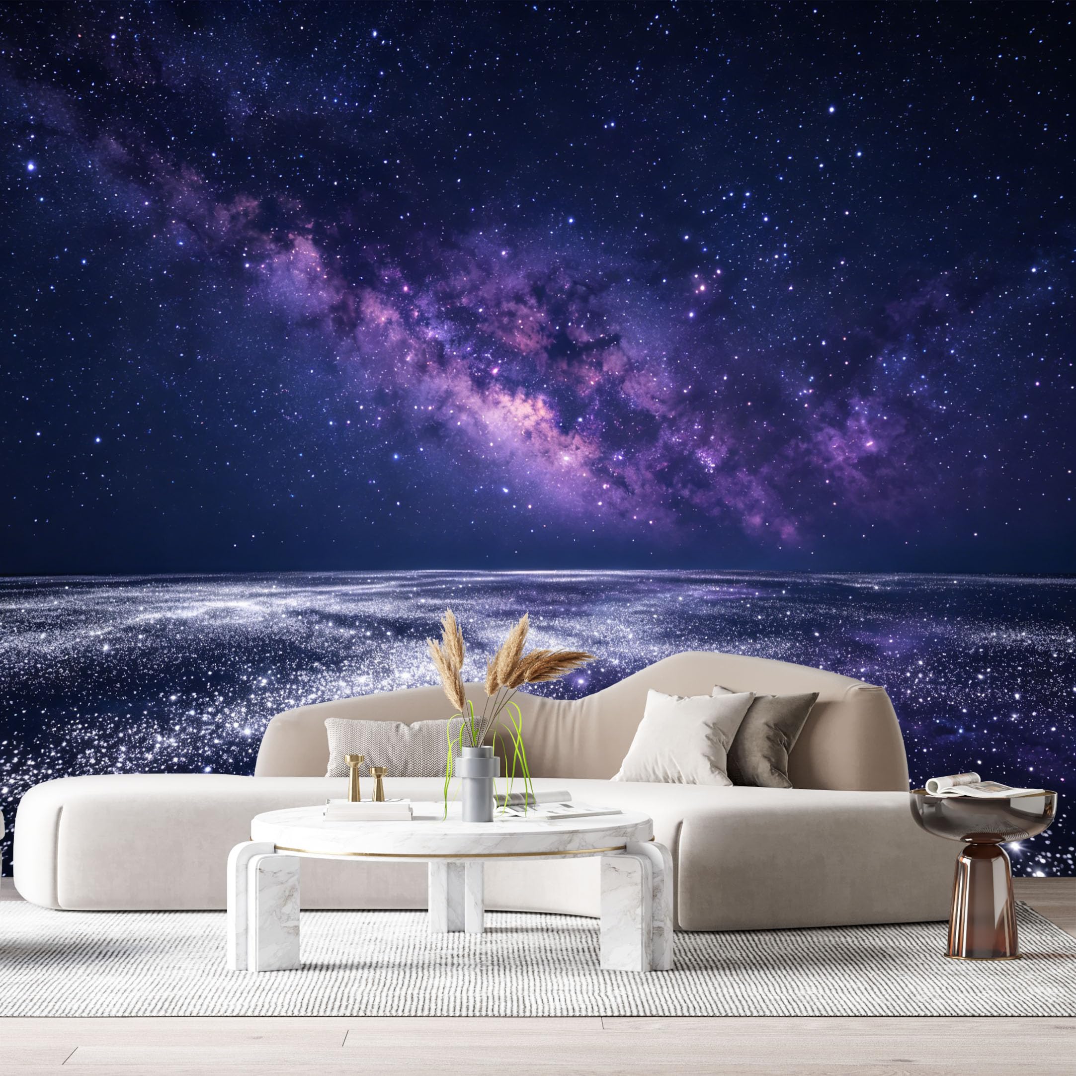 Custom Size Wall Murals Modern Galaxy Space Theme Cosmic Nebula Starry Night SelfAdhesiveWall Fabric Removable Wallpaper Wall Decor for Living Room Bedroom Bathroom