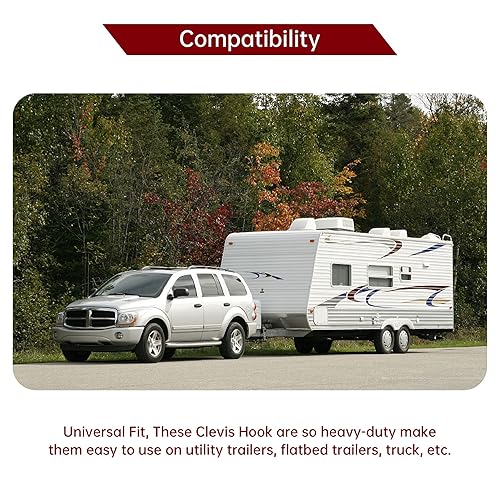 Miniatura 4 de 2 ganchos de agarre de horquilla de 38 de pulgada, gancho de cadena de grado 70, 7500 libras, límite de carga de trabajo para transporte de camiones