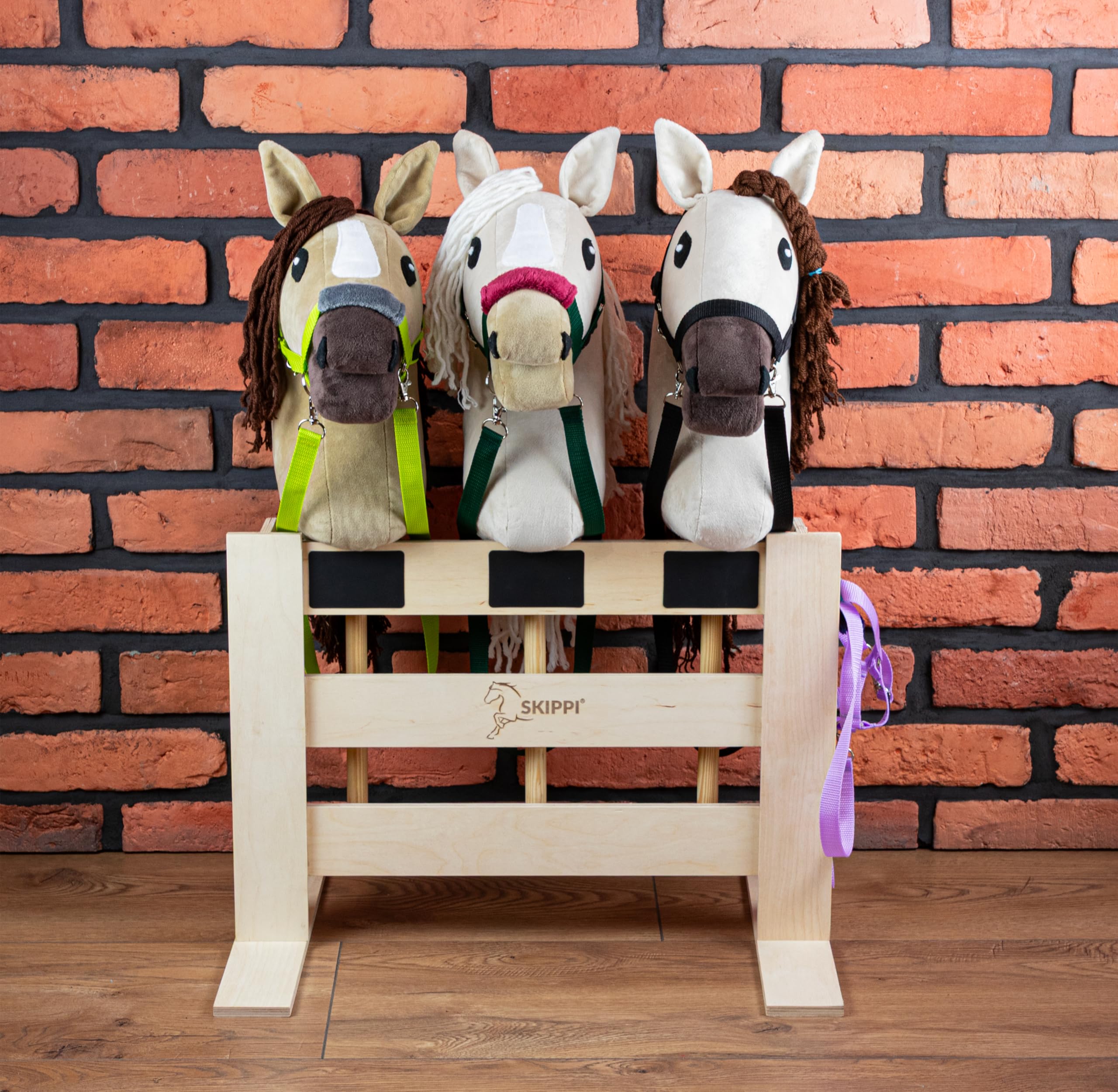 SKIPPI Hobby Horse Paddock pour 3 Chevaux, Hobby Horse Écurie, Enclos, Support, Box