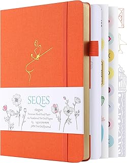 A5 Bullet Dotted Journal Notebook | 160gsm Thick Bleedproof Paper, Lay F...