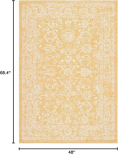 Vista 226 de SAFAVIEH Courtyard Collection - Alfombra decorativa, 2 pies 3 pulgadas x 5 pies, turquesa, no desprende pelusa y de fácil cuidado, para interiores