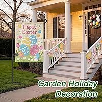 Vista 2 de HOOSUN Soporte para Bandera de Jardín, Soporte de Hierro Forjado para Bandera de Patio, Soporte Perfecto para Banderas de Jardín de 12.5x18