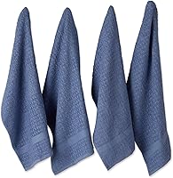 Vista 28 de DII - Juego de toallas para platos, colección Terry básica, diseño waffle, 15 x 26 pulgadas, azul marino sólido, 4 piezas