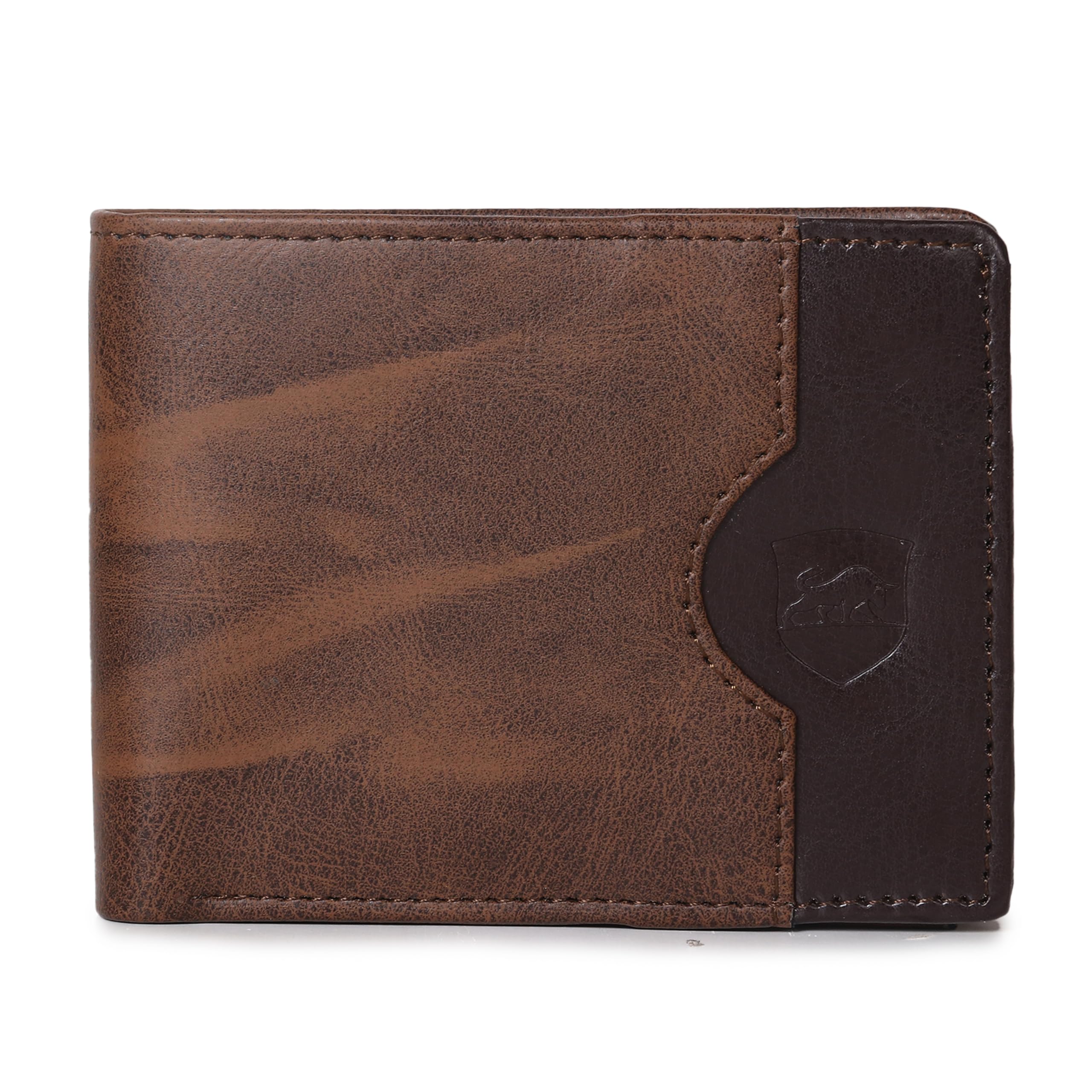 C Design Pu Leather Wallet for Men I 6 Card Slots I 2 Currency & Secret Compartments I 2 ID Card Slots (Brown)-image-31