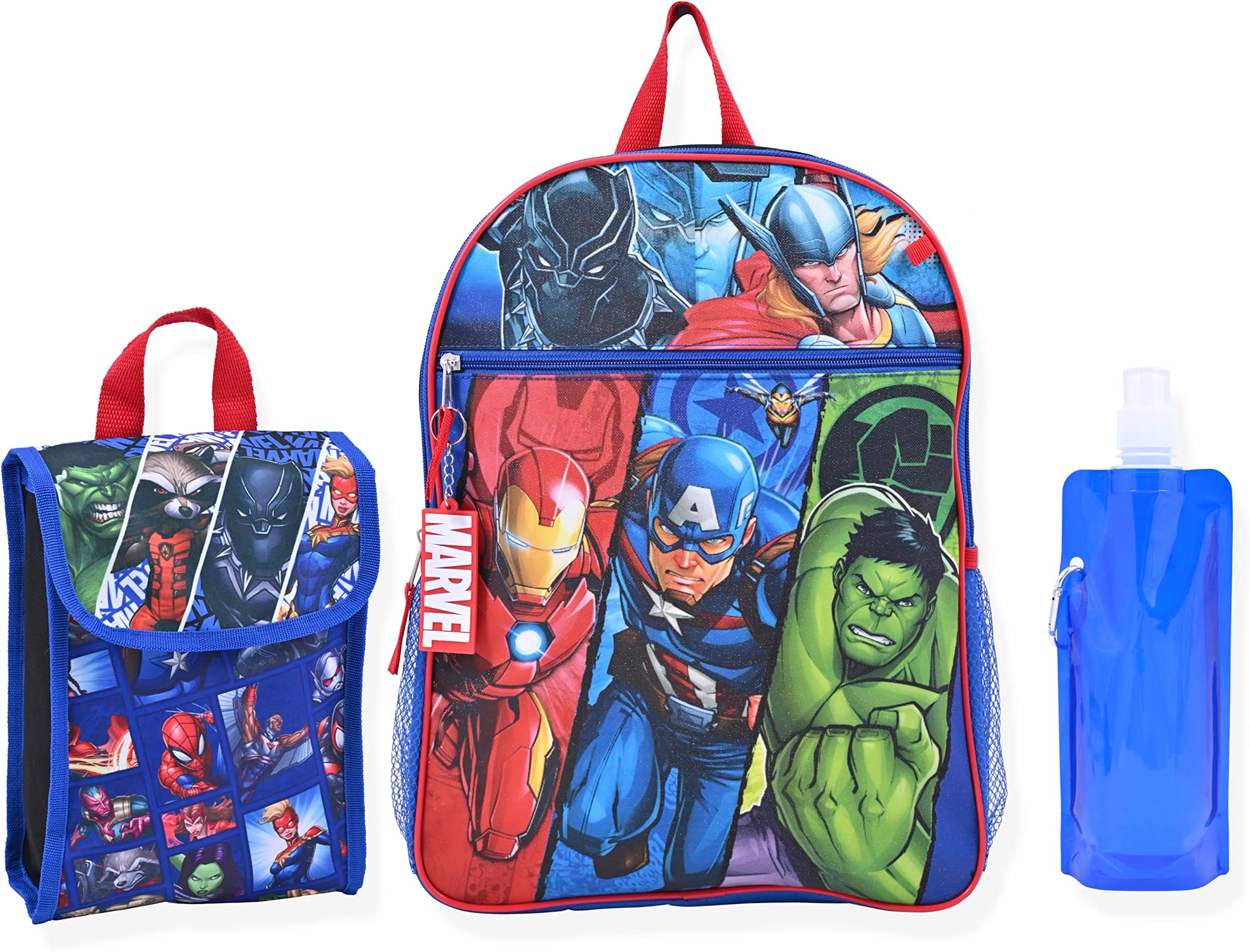Avengers Boys Backpack For Kids| Elementary and Kindergarten Kids Knapsacks For School (Heros 6Pc)