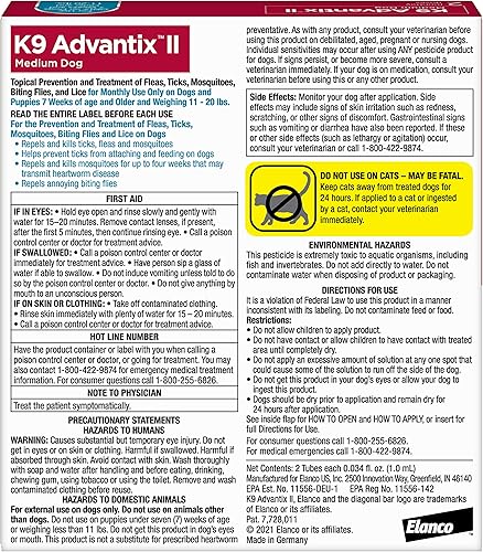 Miniatura 2 de K9 Advantix II Medium Dog Vet-Recommended Flea, Tick & Mosquito Treatment & Prevention Dogs 11-20 lbs. 2-Mo Supply