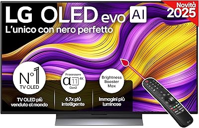 LG OLED evo AI G5 TV 48 pollici, Smart TV 4K, Base da appoggio inclusa, Processo