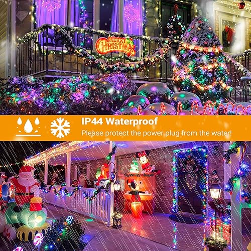 Miniatura 7 de BrizLabs Luces de Navidad de doble color, 269 pies, 800 luces LED de Navidad de color blanco cálido y multicolor con control remoto, 11 modos de