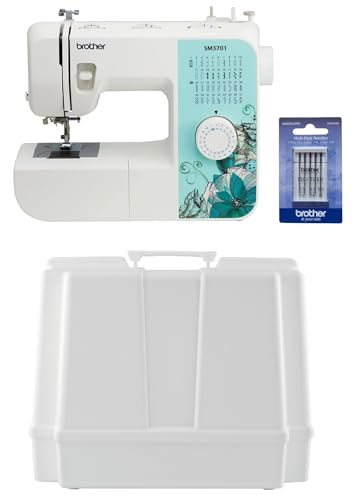 Brother SM3701 37-Stitch Free Arm Sewing Machine Hard Plastic Storage and Carry Case and 5-Piece Sewing Machine Needles