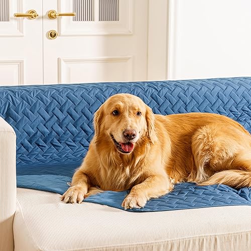 Miniatura 11 de gogobunny Manta impermeable 100 % de doble cara para perro, funda de cama suave para mascotas, reversible, protege muebles, sofá, auto para Beige