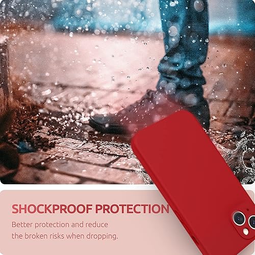 Miniatura 7 de SURPHY Funda compatible con iPhone 13 con protector de pantalla, (protección de cámara + forro de microfibra suave), funda de silicona líquida para