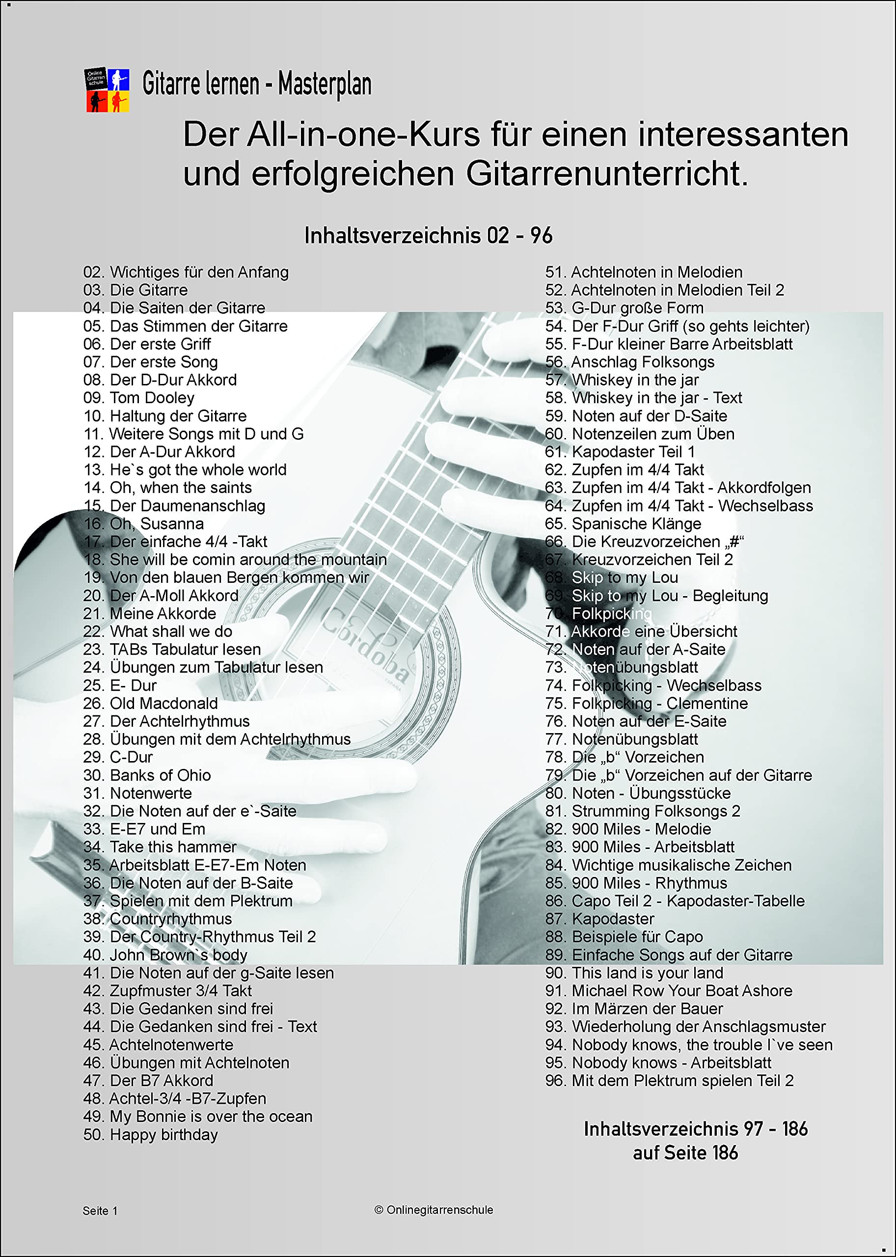 Gitarre lernen Masterplan Arbeitsbuch