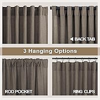 Vista 68 de Orange Linen Curtains 72 Inch Length for Living Room 2 Panels Set Back Tab Loop Pocket Semi Sheer Copper Brown Burnt Orange Curtains for Bedroom