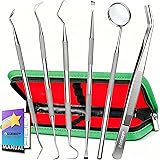 G.CATACC Dental Tools, Dental Pick Teeth Cleaning Tools Hygiene Kit, Plaque Remover for Teeth, Professional Stainless Steel Tooth Scraper Plaque Tartar Cleaner - with Case