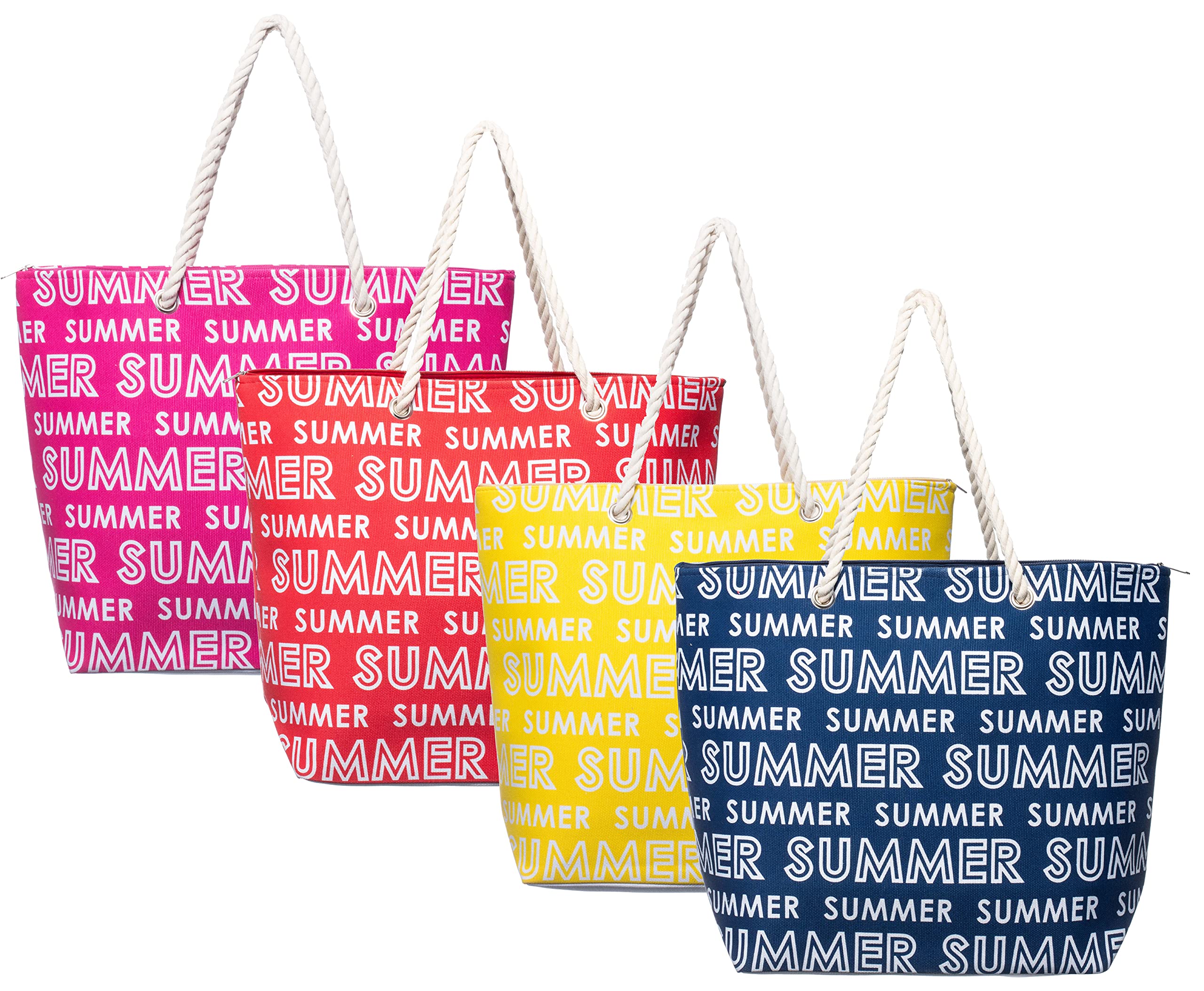 Brandsseller Borsa da spiaggia con chiusura lampo, 50 x 38 x 15 cm, tasca interna
