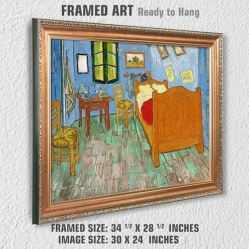 Miniatura 1534 de A&T ARTWORK The Starry Night de Vincent Van Gogh. Tamaño del marco: 36 x 30 pulgadas, tamaño de la imagen: 30 x 24 pulgadas, reproducciones clásicas