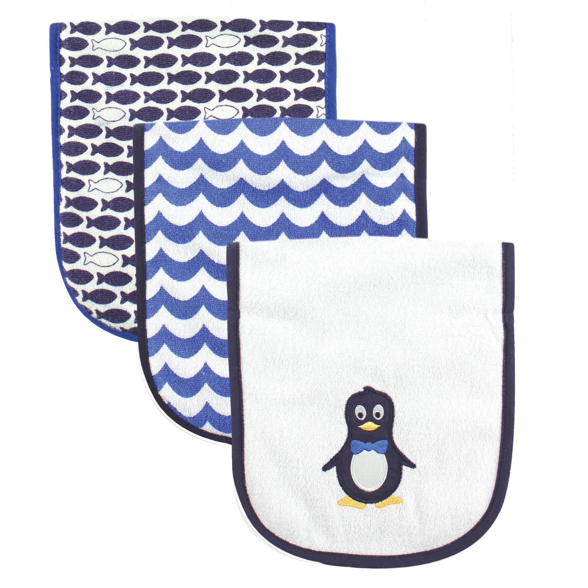 Langes bébé pingouin pour des repas sereins, bavoirs d'épaule absorbants Luvable Friends