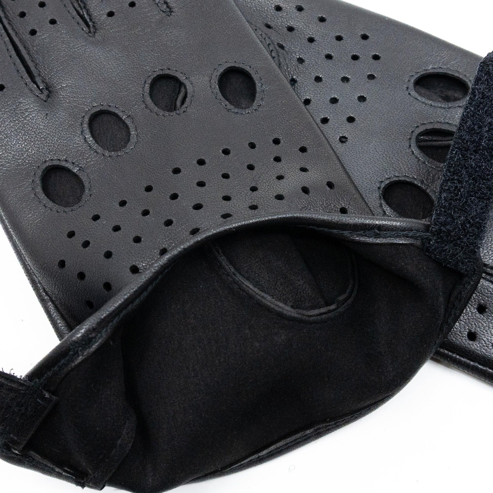 GLOVE STORY Damen-Fingerlose Fahrhandschuhe aus Lammleder Schwarz Ungefüttert | Leichtes Design & Eleganter Schnitt | Stylisches Accessoire für Bewegungsfreiheit & Feine Tastsensibilität