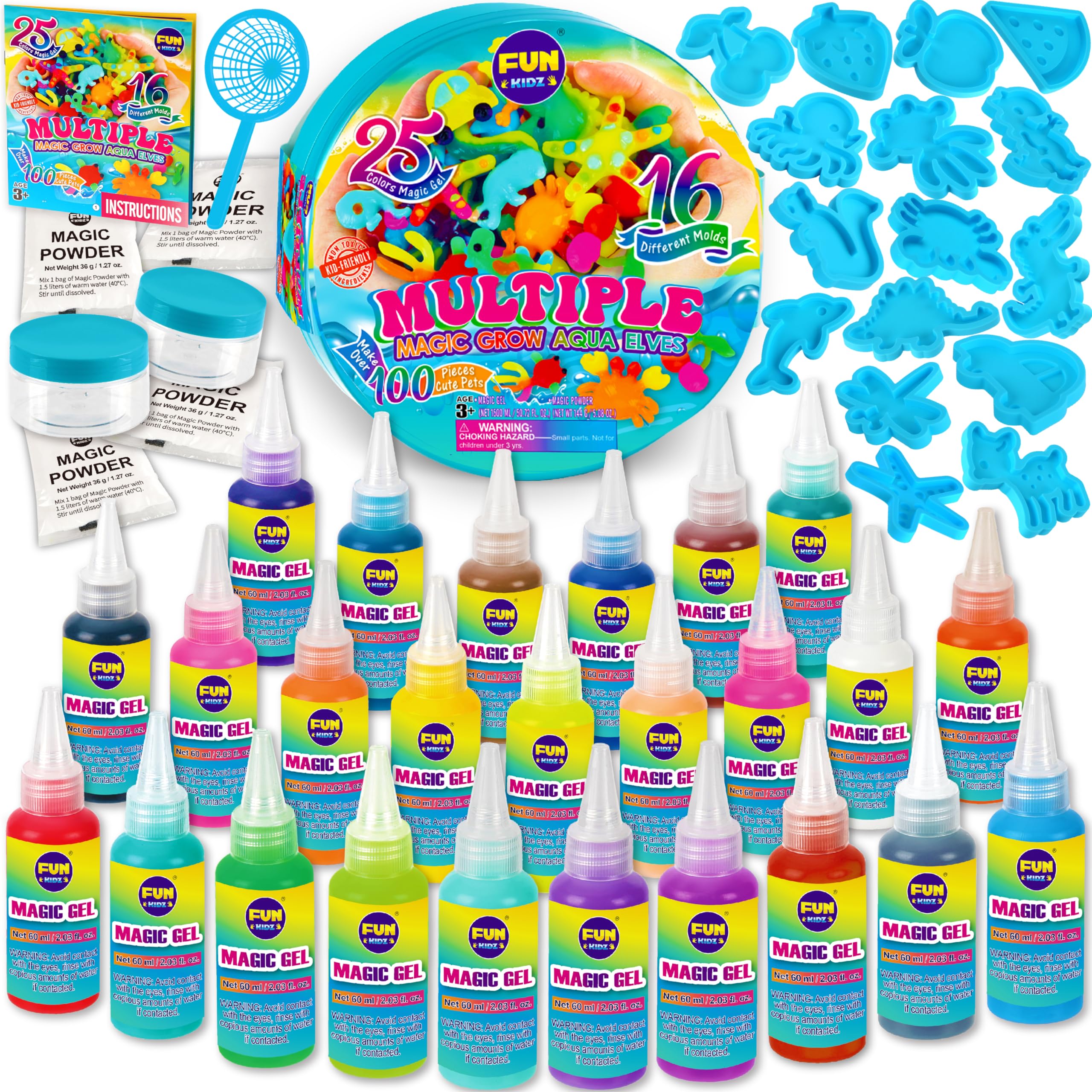 Summer Multiple Magic Aqua Elves Toy Kit for Kids, FunKidz Water Fairy Gel Kit Squishy Kit for Girls Activities for Boys Ages 3+