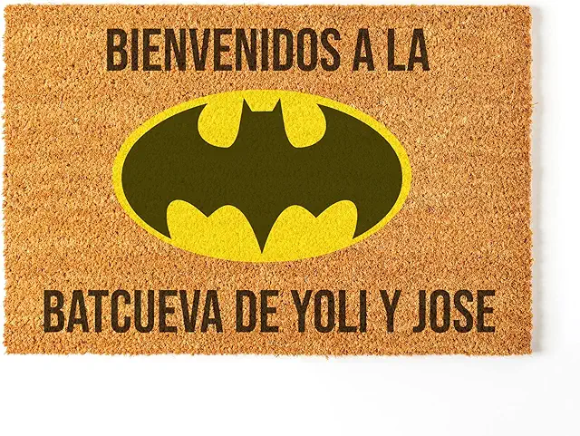 Felpudo Batman Personalizado Fibra de Coco 70x40 cm - Base Antideslizante