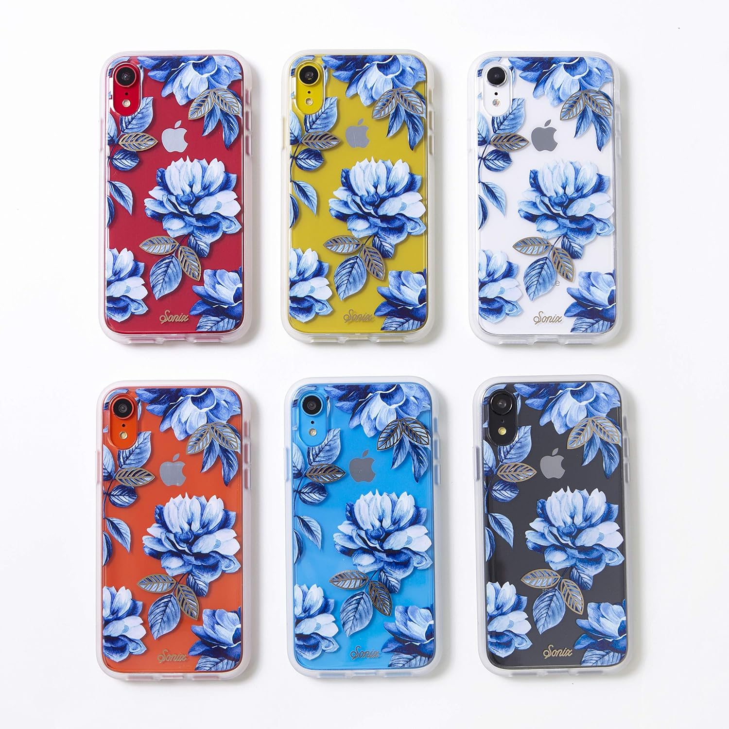 Sonix Indigo Flower Case for iPhone XR [Military Drop Test Certified] Women's Protective Blue Floral Clear Case for Apple iPhone XR