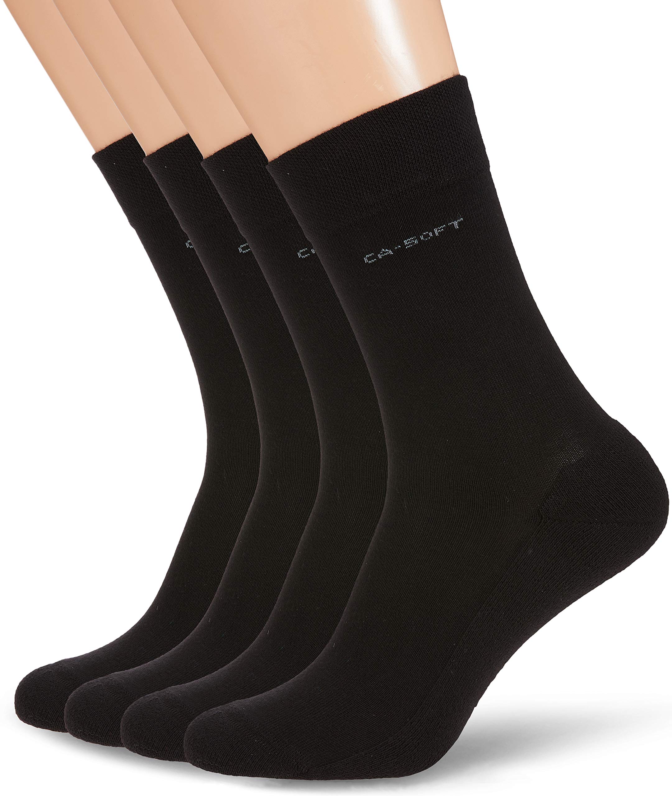 Camano Unisex Socks Pack of 4, Black (Black 0005), 39-42
