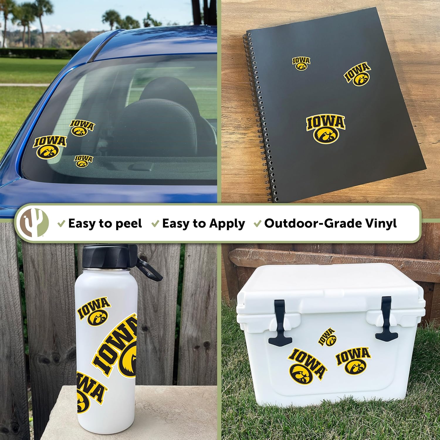 Desert Cactus University of Iowa Sticker Hawkeyes Vinyl Decals Laptop Water Bottle Car Scrapbook T3 (Type 3-1) - Image 2