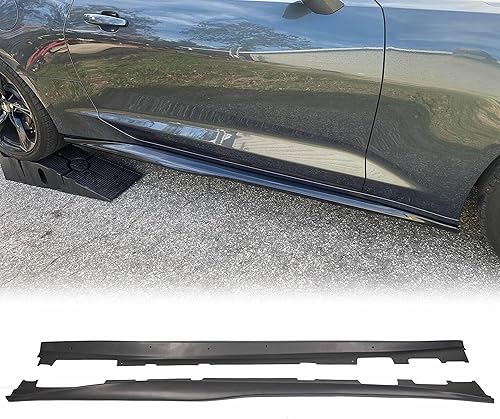 HECASA Faldas laterales de repuesto compatibles con Chevy Chevrolet Camaro LTLSRSSS modelos ZL1 estilo Rocker Panel de extensión Kit de cuerpo