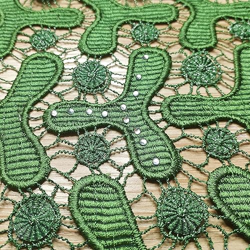 Miniatura 3 de Bestway Diamantes de imitación solubles en agua de moda Bordado con agujeros Tela de encaje africano 5 yardas Tela de estilo de fiesta de boda