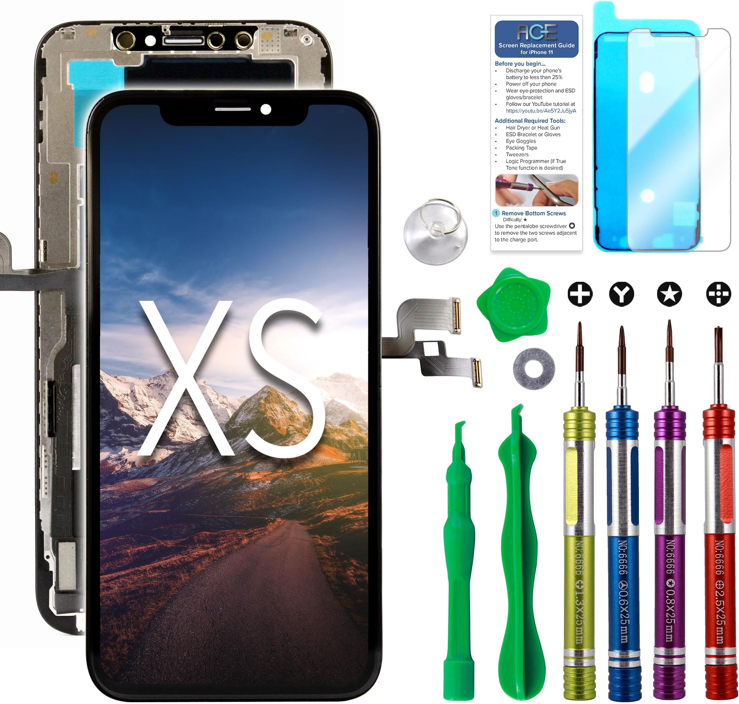 Compatible with iPhone Xs LCD Screen Replacement 5.8 inch (Model A1920, A2097, A2098,A2099, A2100) Display Digitizer Assembly Touch Screen