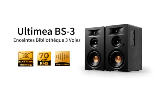 ULTIMEA Enceintes Bibliothèque Actives 3 Voies avec Woofer 5,25 », 70W RMS, App, Edge Horn & BassMX, Sortie SUB & HDMI Arc pour Home Cinéma, PC, Bluetooth 6.0, Auracast, Design sans Grille, BS-3 - Les Beatles, Paul McCartney, John Lennon, RIngo Starr, George Harrison ULTIMEA Enceintes Bibliothèque Actives 3 Voies avec Woofer 5,25'', 70W RMS, App, Edge Horn & BassMX, Sortie SUB & HDMI Arc pour Home Cinéma, PC, Bluetooth 6.0, Auracast, Design sans Grille, BS-3