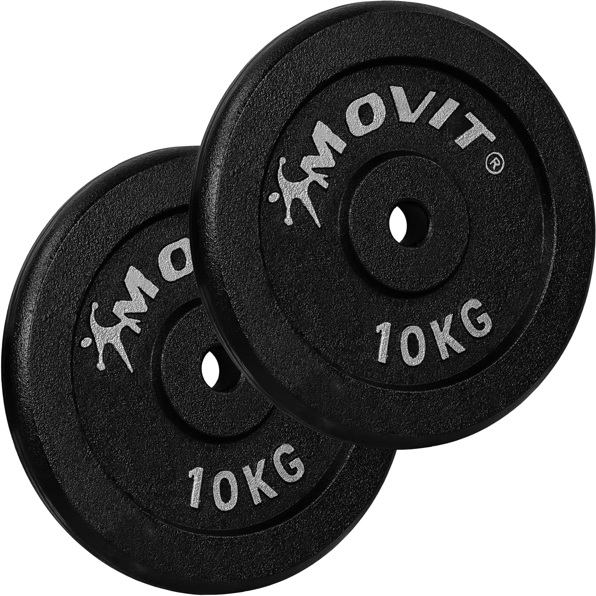 MOVIT Ensemble de disques d'haltères PRO en fonte de 0,5kg à 20,0kg, perçage 30/31 mm norme standard, ensemble de disques de poids testé contre les substances nocives Poids haltères
