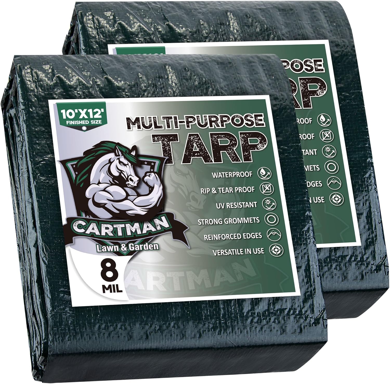 CARTMAN 10x12 tarp green two pack overview